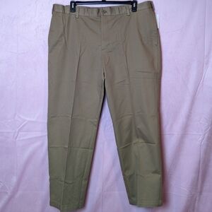 Izod American Chino Flat Front Classic Tan Pants size 42x30